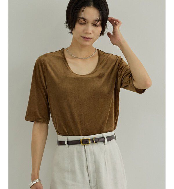 SALON adam et rope'「【WEB限定】シアーベロアクルーネックプルオーバー」|Tシャツ・カットソー|