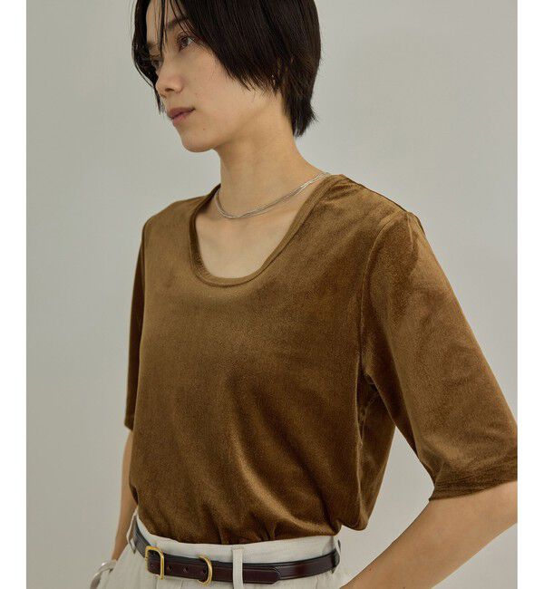 SALON adam et rope'「【WEB限定】シアーベロアクルーネックプルオーバー」|Tシャツ・カットソー|