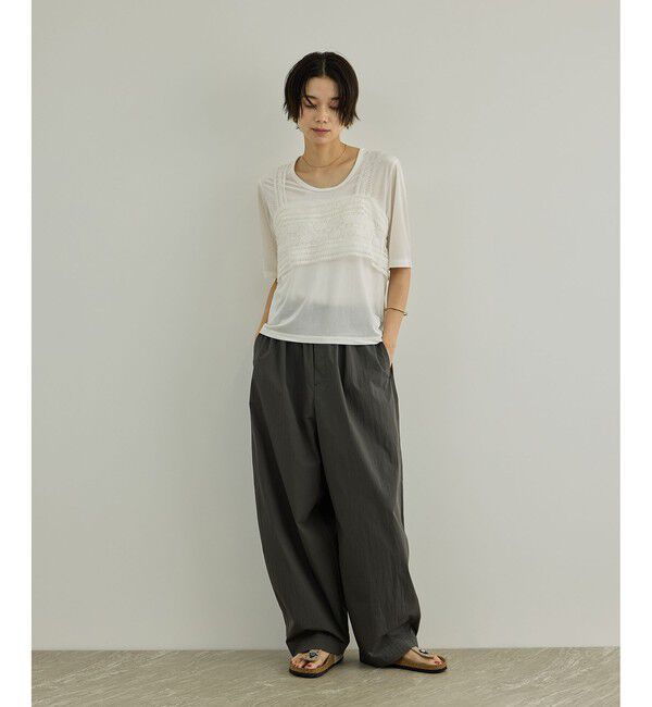 SALON adam et rope'「【WEB限定】シアーベロアクルーネックプルオーバー」|Tシャツ・カットソー|