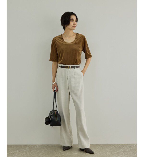 SALON adam et rope'「【WEB限定】シアーベロアクルーネックプルオーバー」|Tシャツ・カットソー|