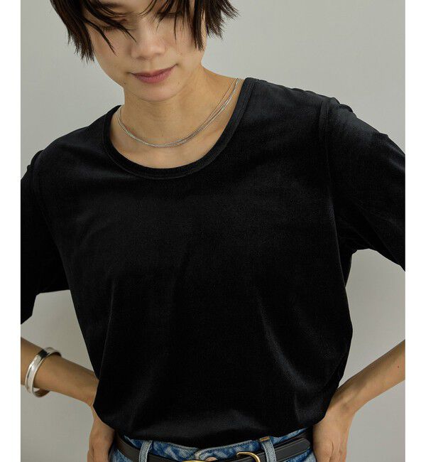 SALON adam et rope'「【WEB限定】シアーベロアクルーネックプルオーバー」|Tシャツ・カットソー|