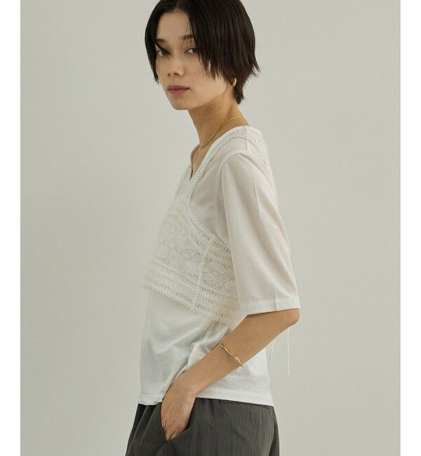 SALON adam et rope'「【WEB限定】シアーベロアクルーネックプルオーバー」|Tシャツ・カットソー|