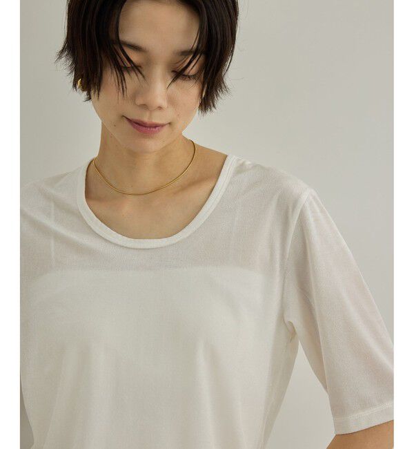 SALON adam et rope'「【WEB限定】シアーベロアクルーネックプルオーバー」|Tシャツ・カットソー|