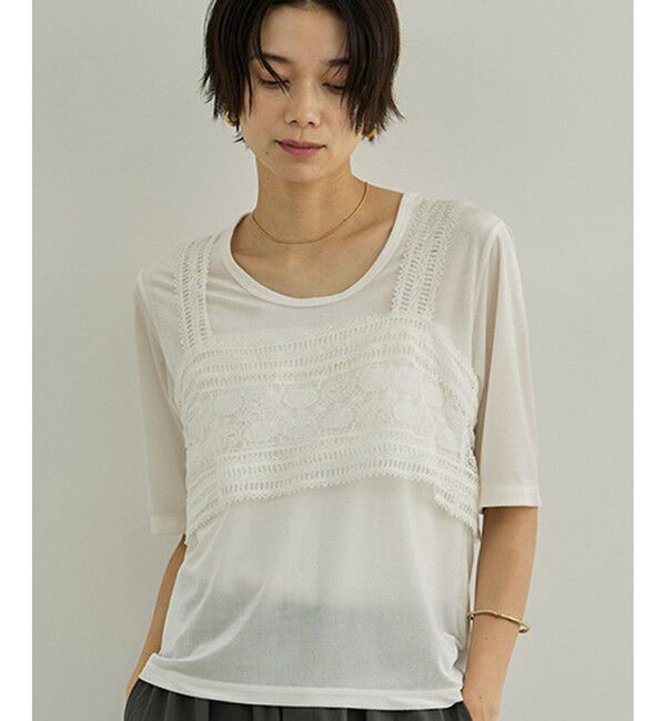 SALON adam et rope'「【WEB限定】シアーベロアクルーネックプルオーバー」|Tシャツ・カットソー|オフホワイト(15)