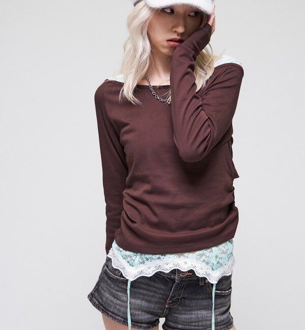  「【WEB限定】【SLOPPY】バックオープンギャザートップス」|Tシャツ・カットソー|