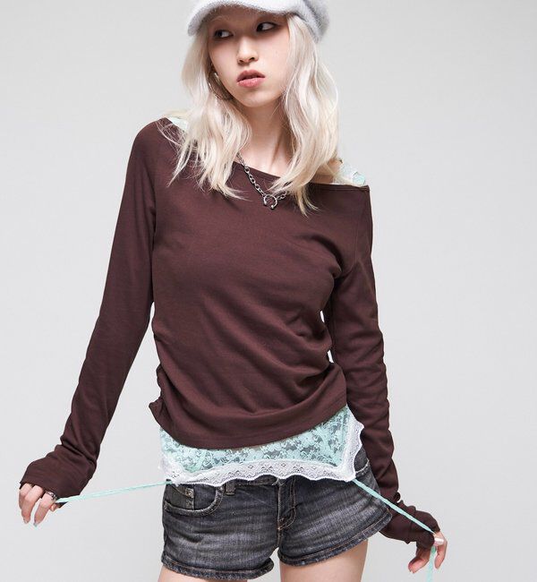  「【WEB限定】【SLOPPY】バックオープンギャザートップス」|Tシャツ・カットソー|