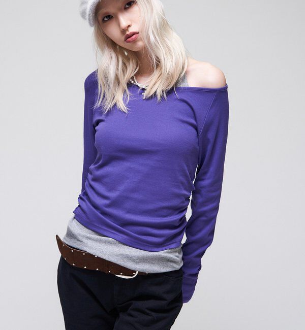  「【WEB限定】【SLOPPY】バックオープンギャザートップス」|Tシャツ・カットソー|