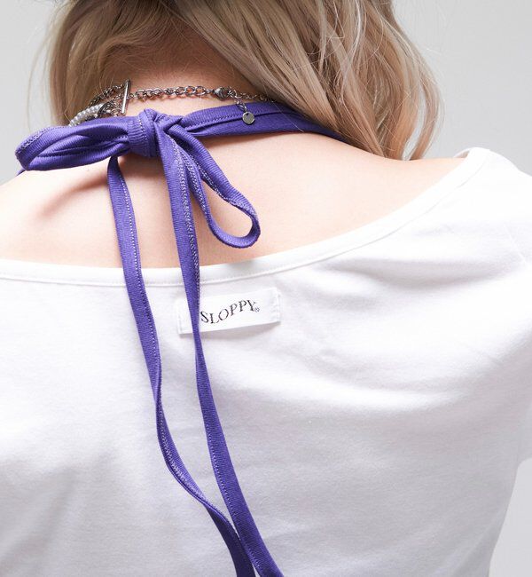  「【WEB限定】【SLOPPY】バックオープンギャザートップス」|Tシャツ・カットソー|