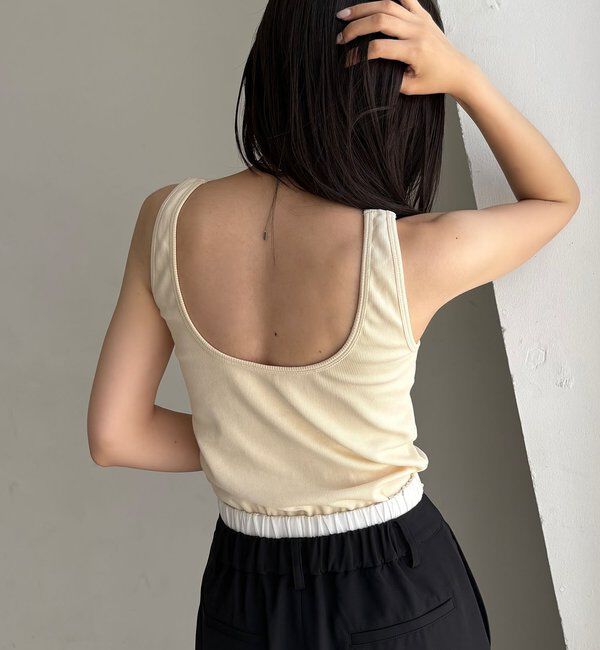  「【バックオープン】カップ付アメスリタンク」|キャミソール|