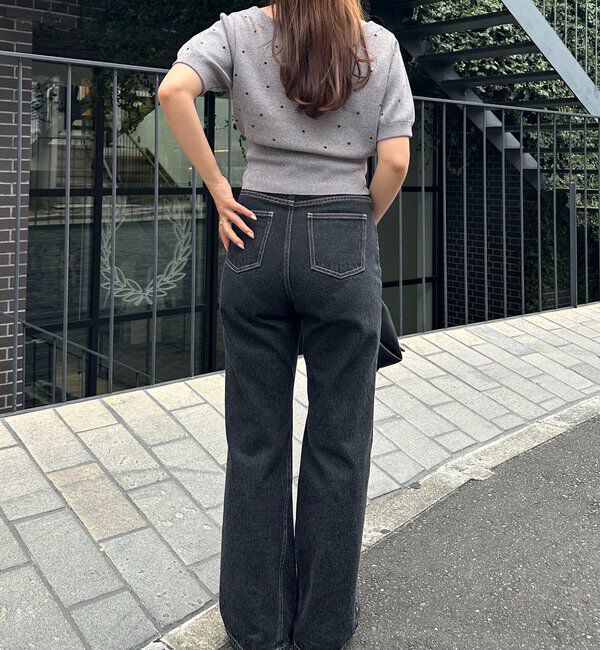  「ドットフリルボタンニット」|カーディガン|