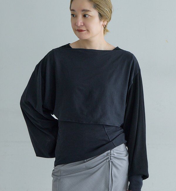  「【LUALY】パッチワークレイヤードSET」|Tシャツ・カットソー|ブラック