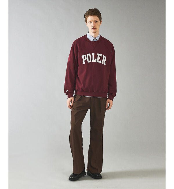 ABAHOUSE「【POLER/ポーラー】COLLEGE RAGLAN CREW スウェット/カレ」|スウェット・ジャージ|