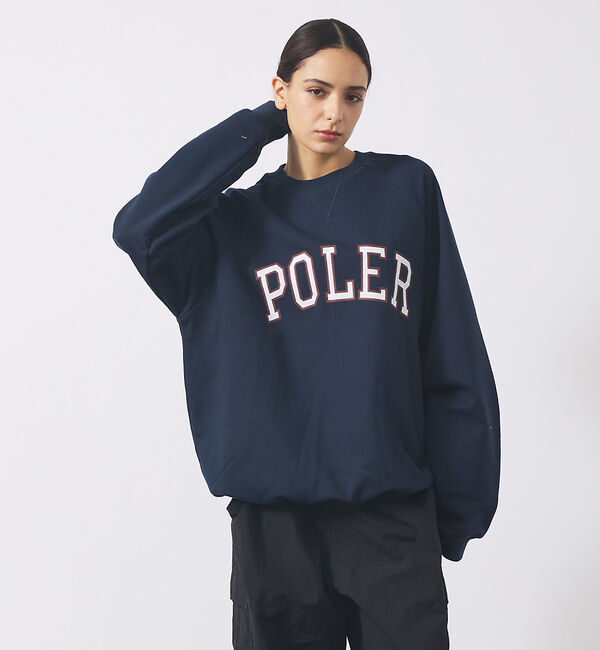 ABAHOUSE「【POLER/ポーラー】COLLEGE RAGLAN CREW スウェット/カレ」|スウェット・ジャージ|