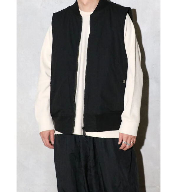 ABAHOUSE「【MADE IN STANDARD】 BLACK MA-1 VEST REVER」|ベスト・ジレ|ブラック系その他1
