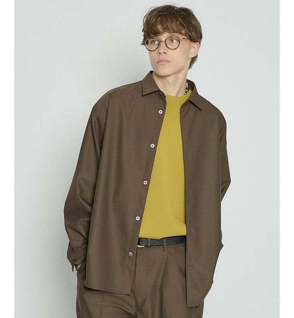 ABAHOUSE「【セットアップ対応】クリアウール オーバーサイズ レギュラーカラーシャツ」|シャツ・ブラウス|