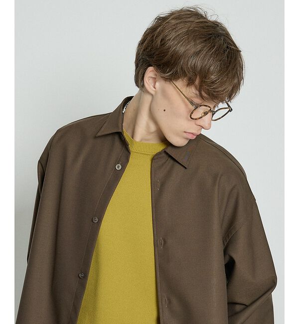 ABAHOUSE「【セットアップ対応】クリアウール オーバーサイズ レギュラーカラーシャツ」|シャツ・ブラウス|