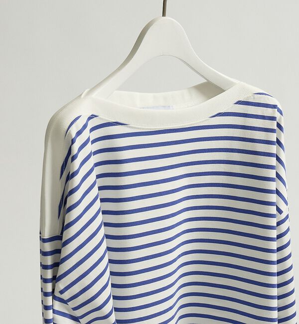 ABAHOUSE「ボートネック フレンチボーダー長袖Tシャツ / ユニセックス」|Tシャツ・カットソー|