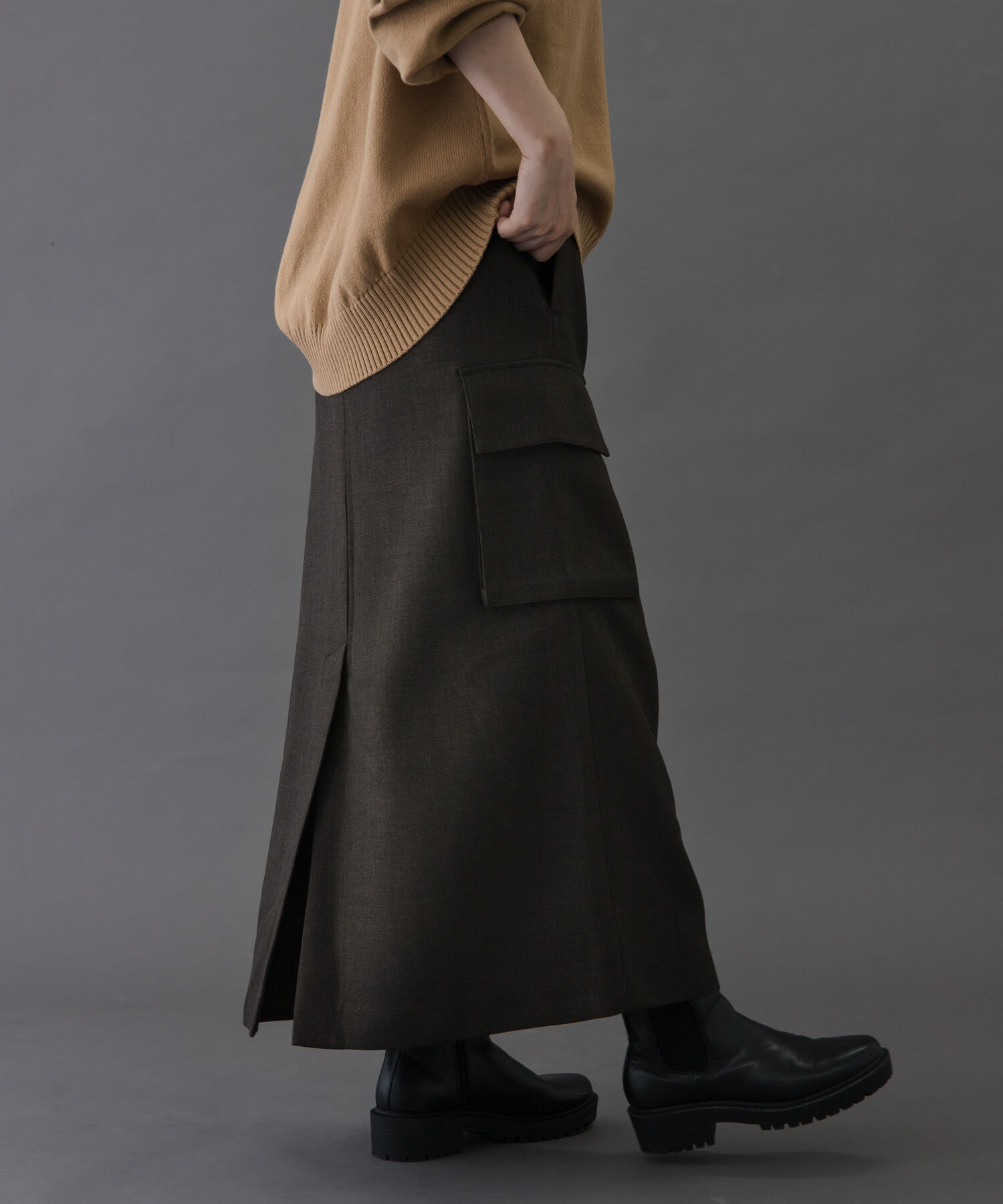 URBAN RESEARCH DOORS「FORK&SPOON　ウールライクツイルスカート」|スカート|