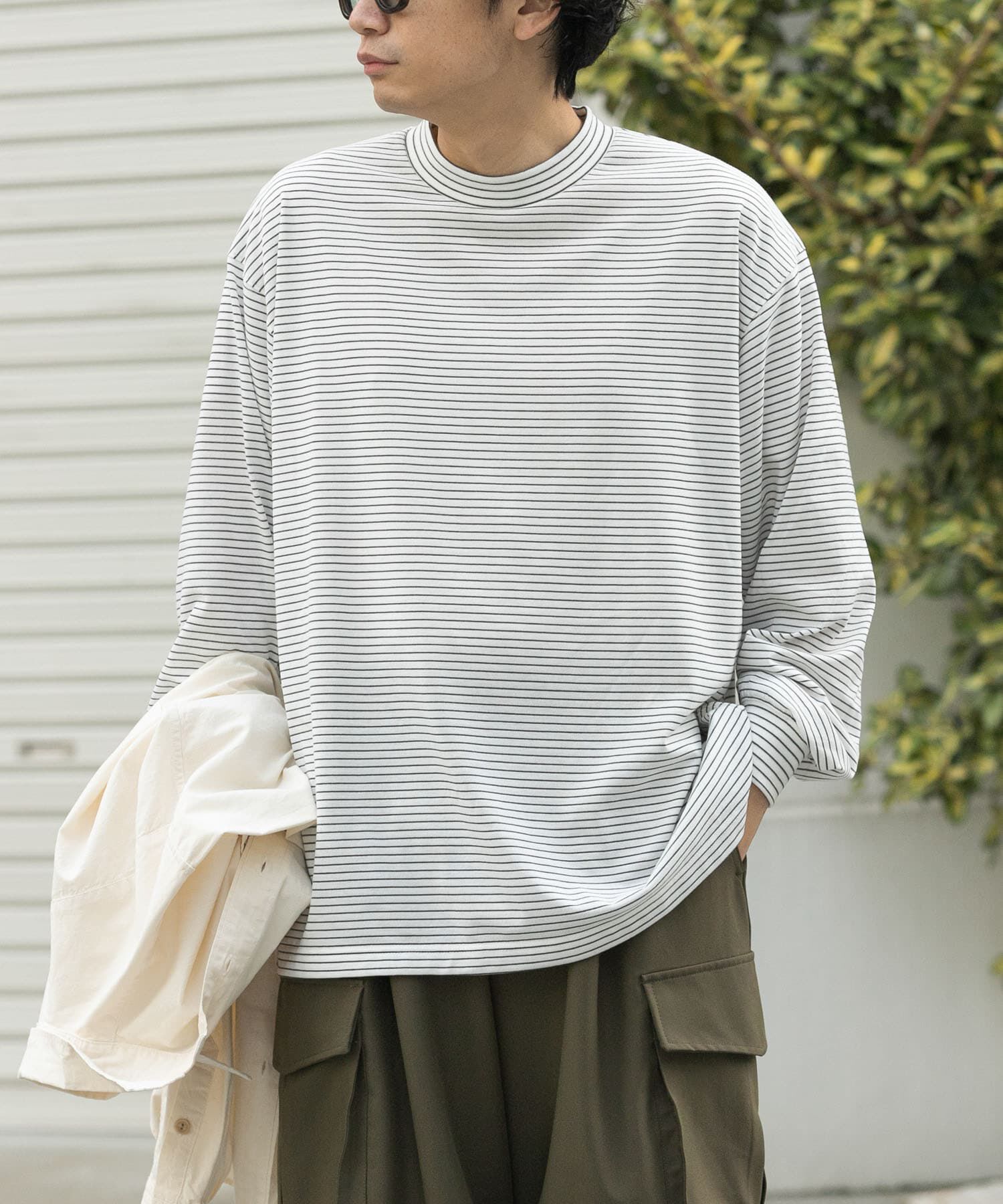 URBAN RESEARCH DOORS「FORK&SPOON　CAVEボーダーロングスリーブTシャツ」|Tシャツ・カットソー|