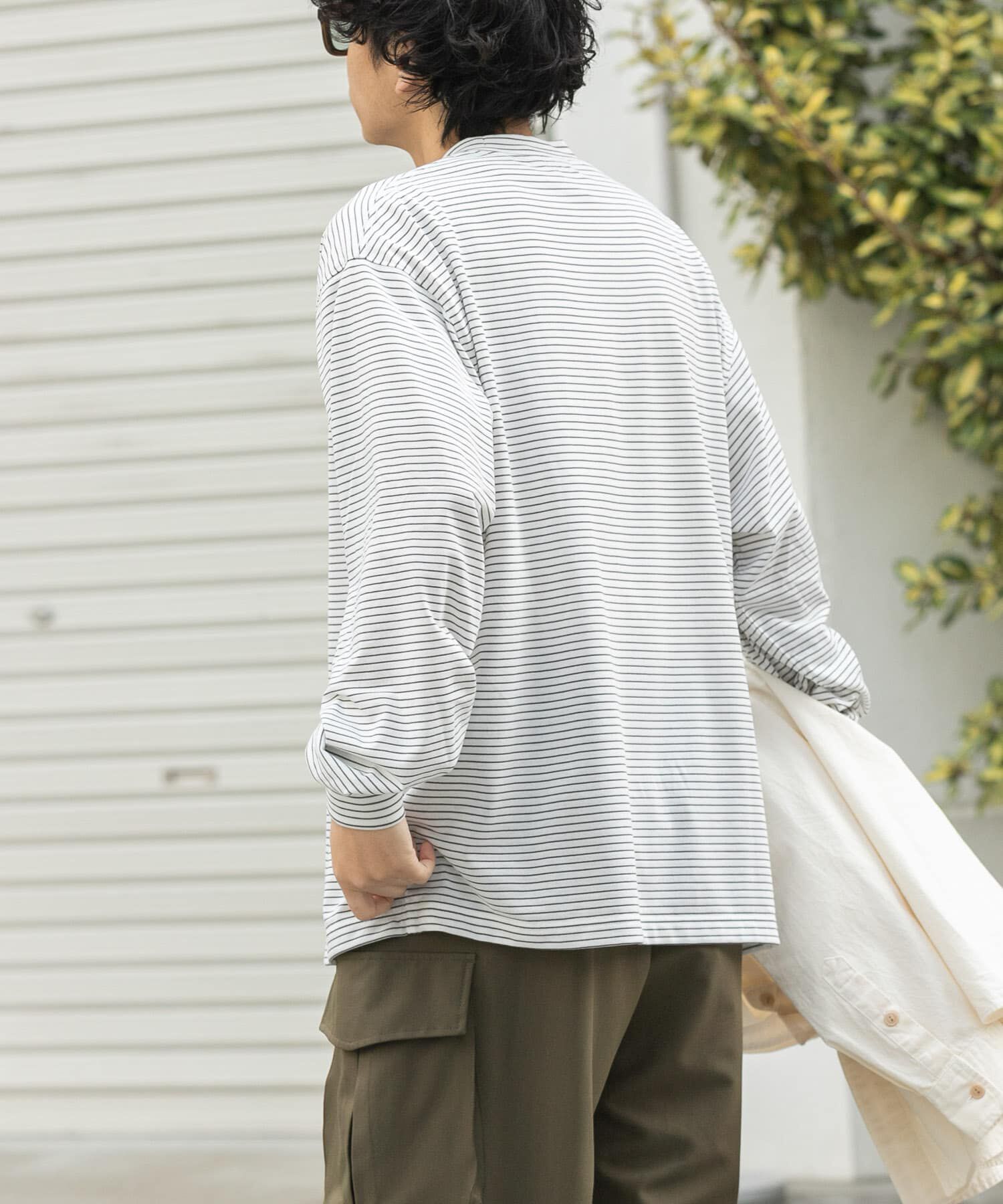 URBAN RESEARCH DOORS「FORK&SPOON　CAVEボーダーロングスリーブTシャツ」|Tシャツ・カットソー|