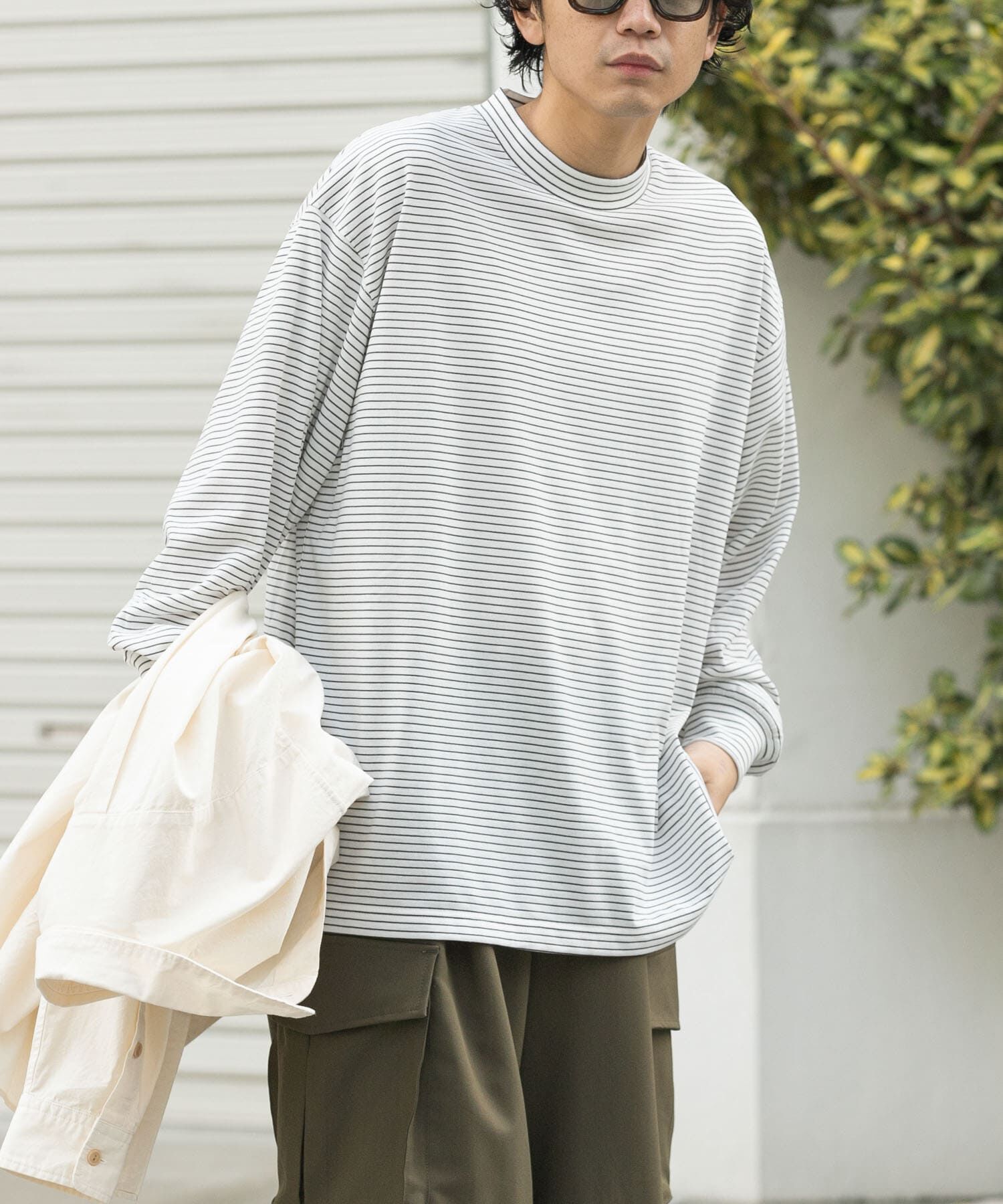 URBAN RESEARCH DOORS「FORK&SPOON　CAVEボーダーロングスリーブTシャツ」|Tシャツ・カットソー|