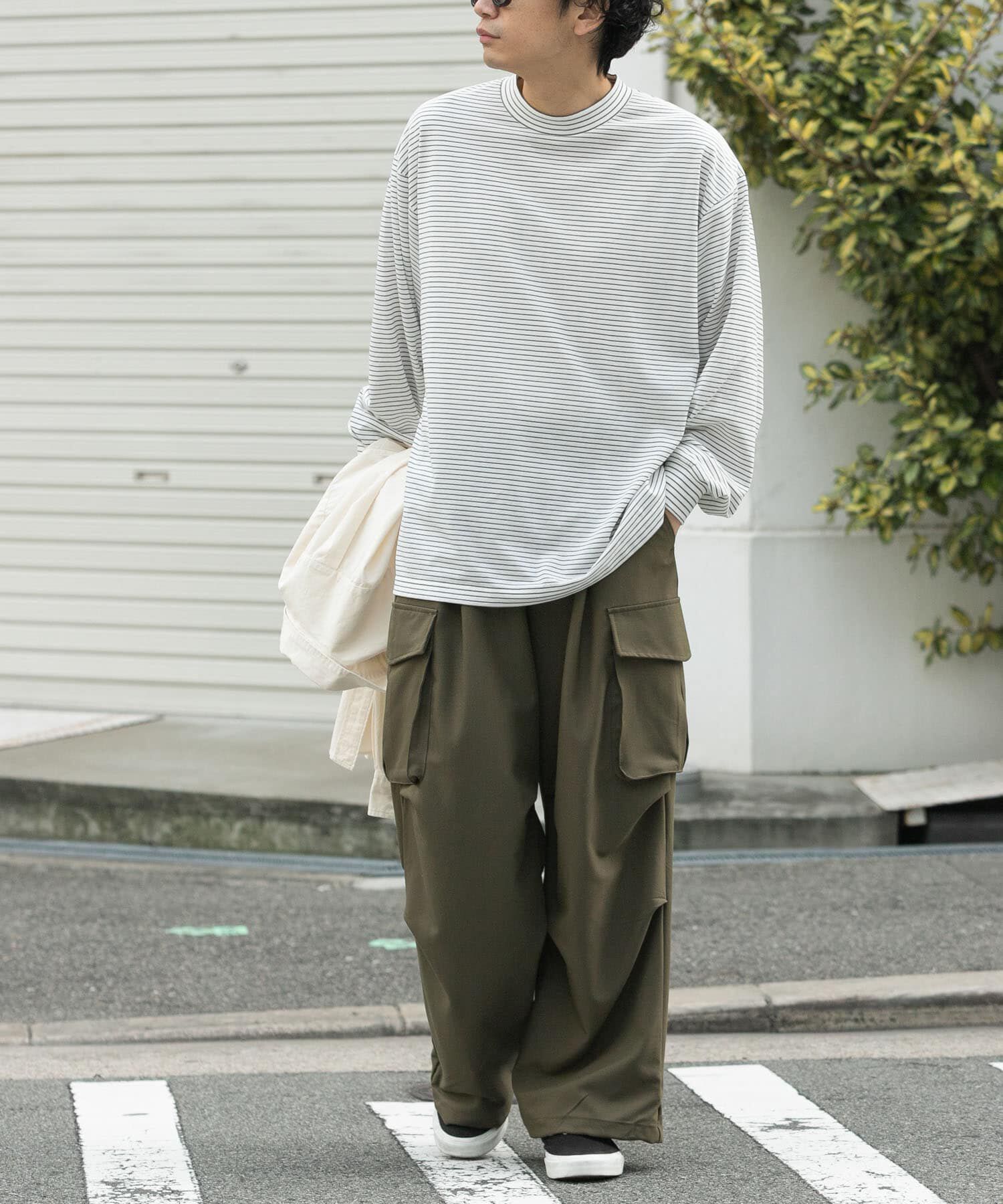 URBAN RESEARCH DOORS「FORK&SPOON　CAVEボーダーロングスリーブTシャツ」|Tシャツ・カットソー|