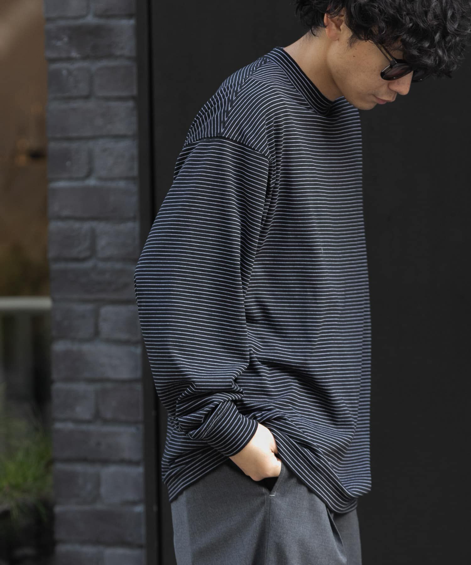 URBAN RESEARCH DOORS「FORK&SPOON　CAVEボーダーロングスリーブTシャツ」|Tシャツ・カットソー|