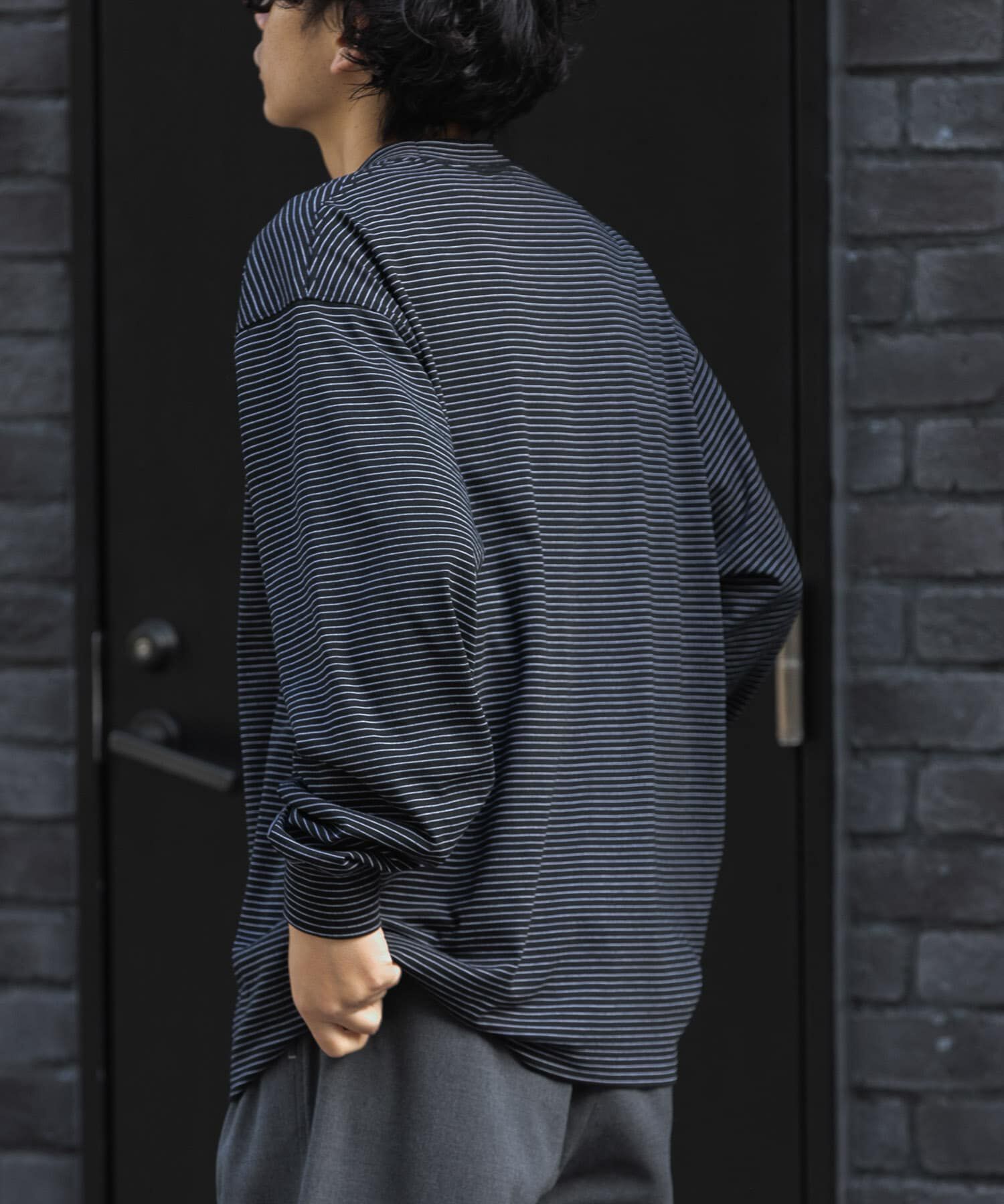 URBAN RESEARCH DOORS「FORK&SPOON　CAVEボーダーロングスリーブTシャツ」|Tシャツ・カットソー|