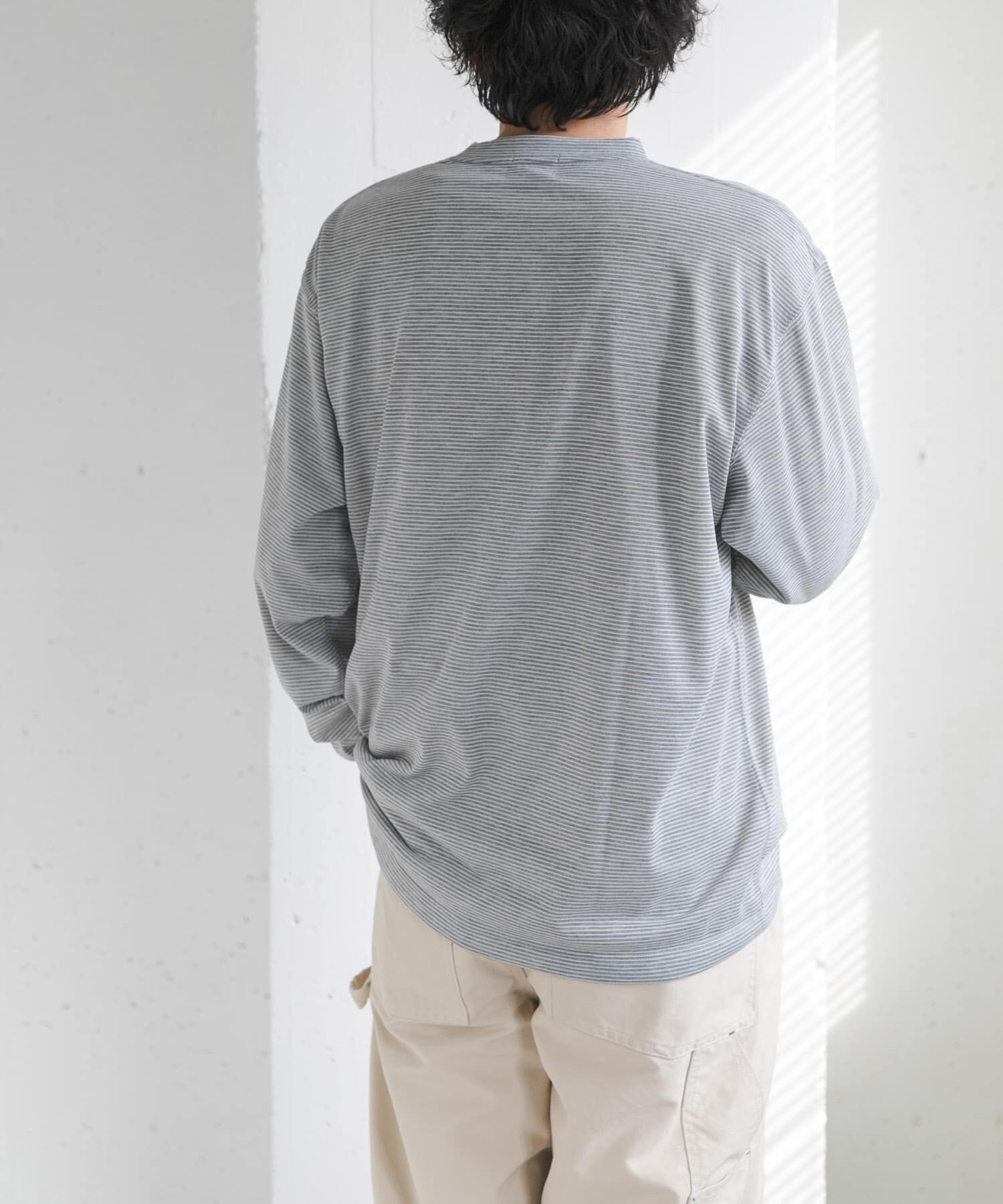 URBAN RESEARCH DOORS「FORK&SPOON　CAVEボーダーロングスリーブTシャツ」|Tシャツ・カットソー|