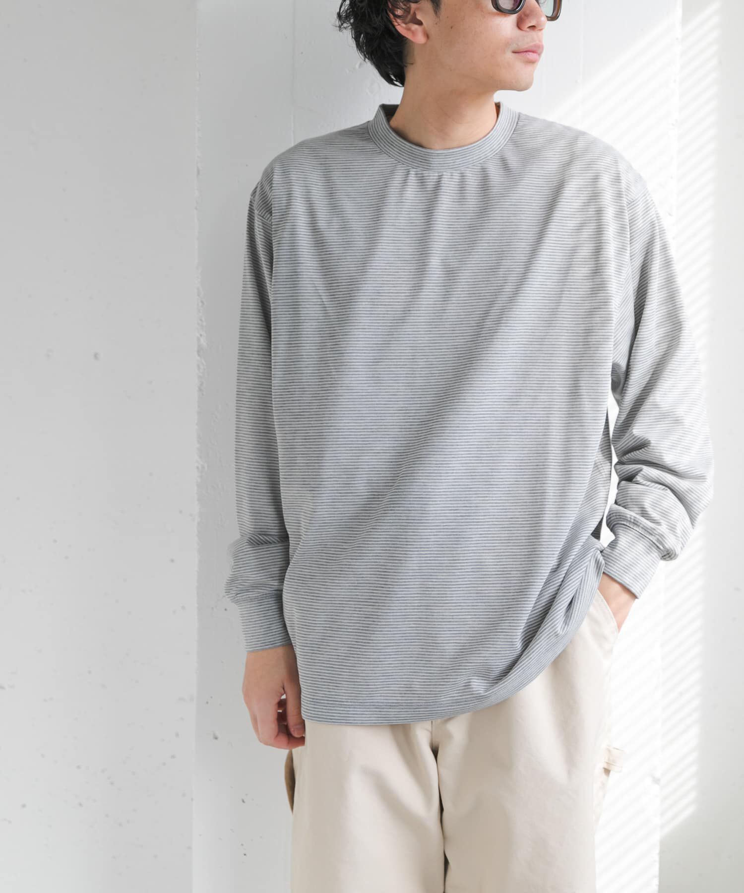 URBAN RESEARCH DOORS「FORK&SPOON　CAVEボーダーロングスリーブTシャツ」|Tシャツ・カットソー|