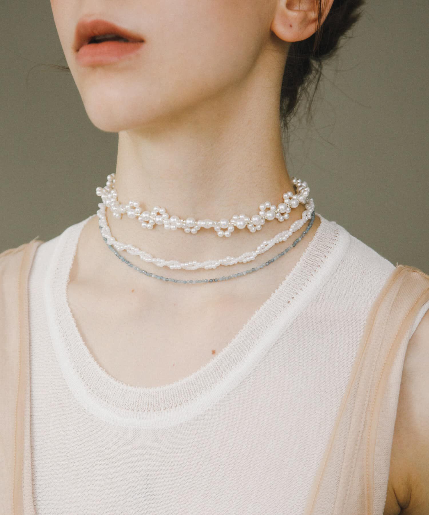 URBAN RESEARCH「decor『デコール』　FLOWER PEARL BEADSCHOKER」|ネックレス|