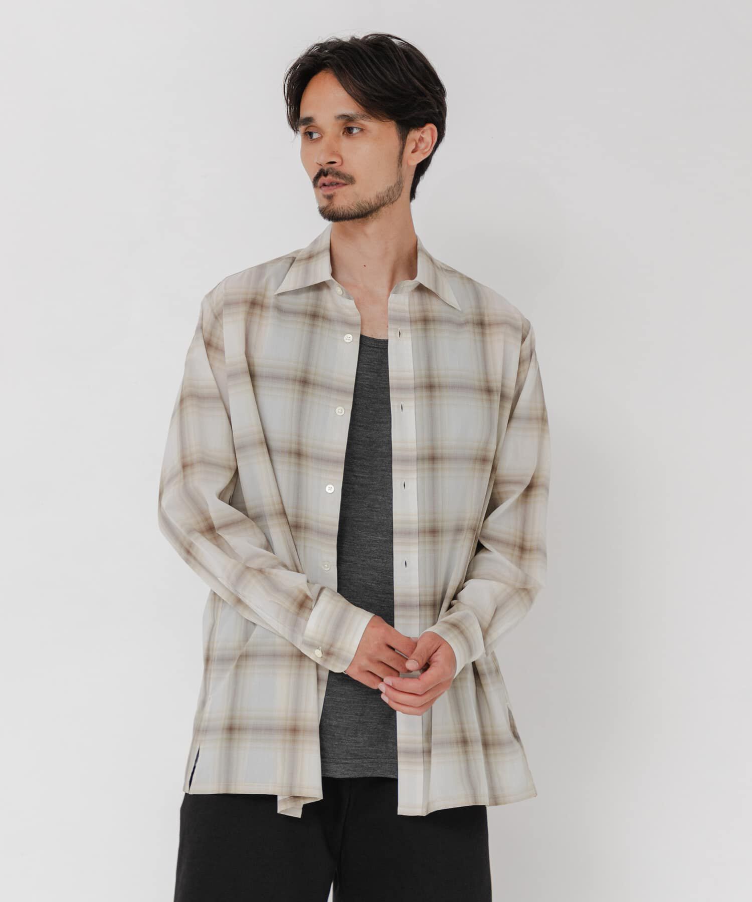 URBAN RESEARCH「SHEER CH SQUARE CUT SHIRTS」|シャツ・ブラウス|