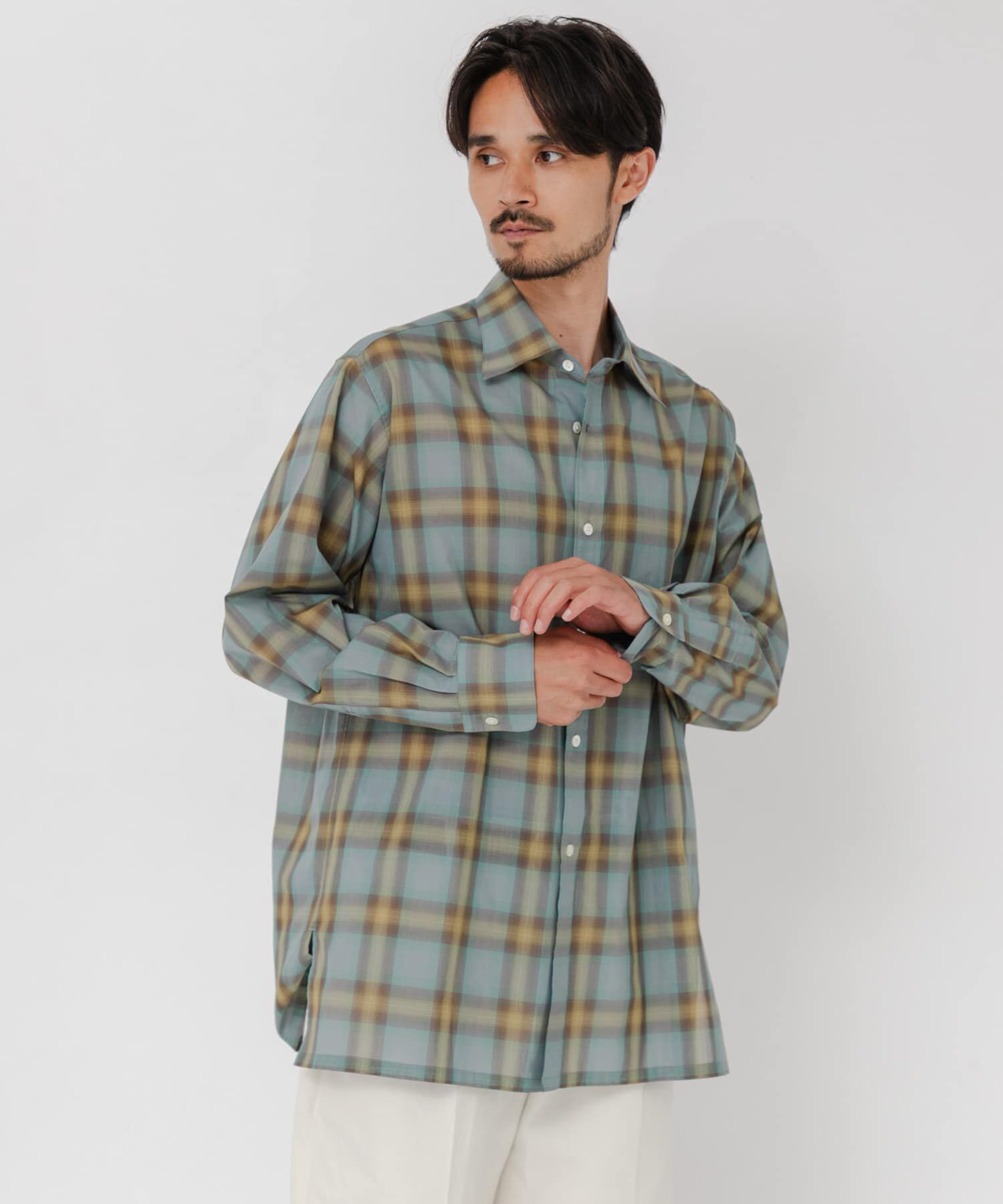 URBAN RESEARCH「SHEER CH SQUARE CUT SHIRTS」|シャツ・ブラウス|