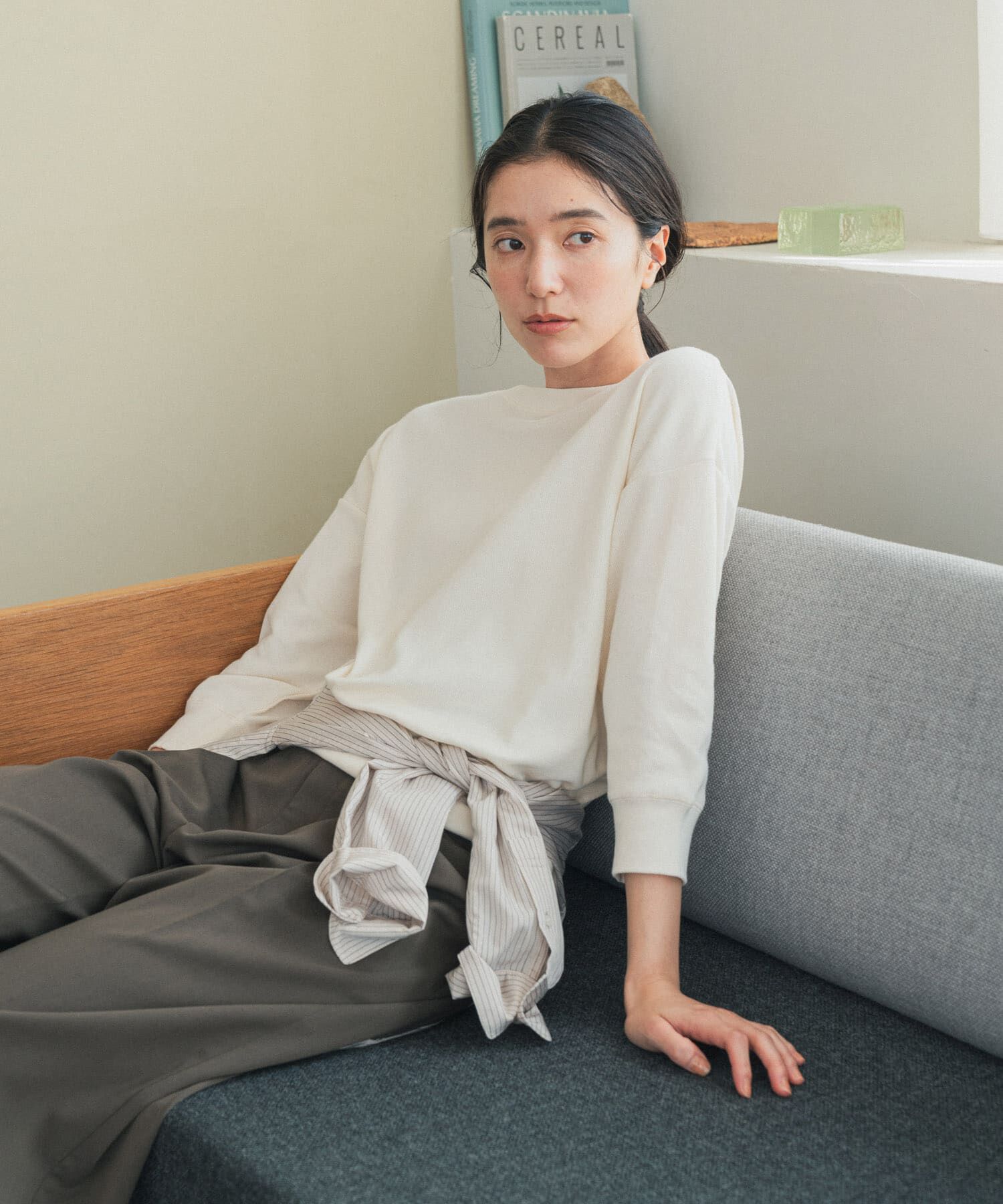 URBAN RESEARCH DOORS「ライトタックフライスハーフスリーブプルオーバー」|Tシャツ・カットソー|