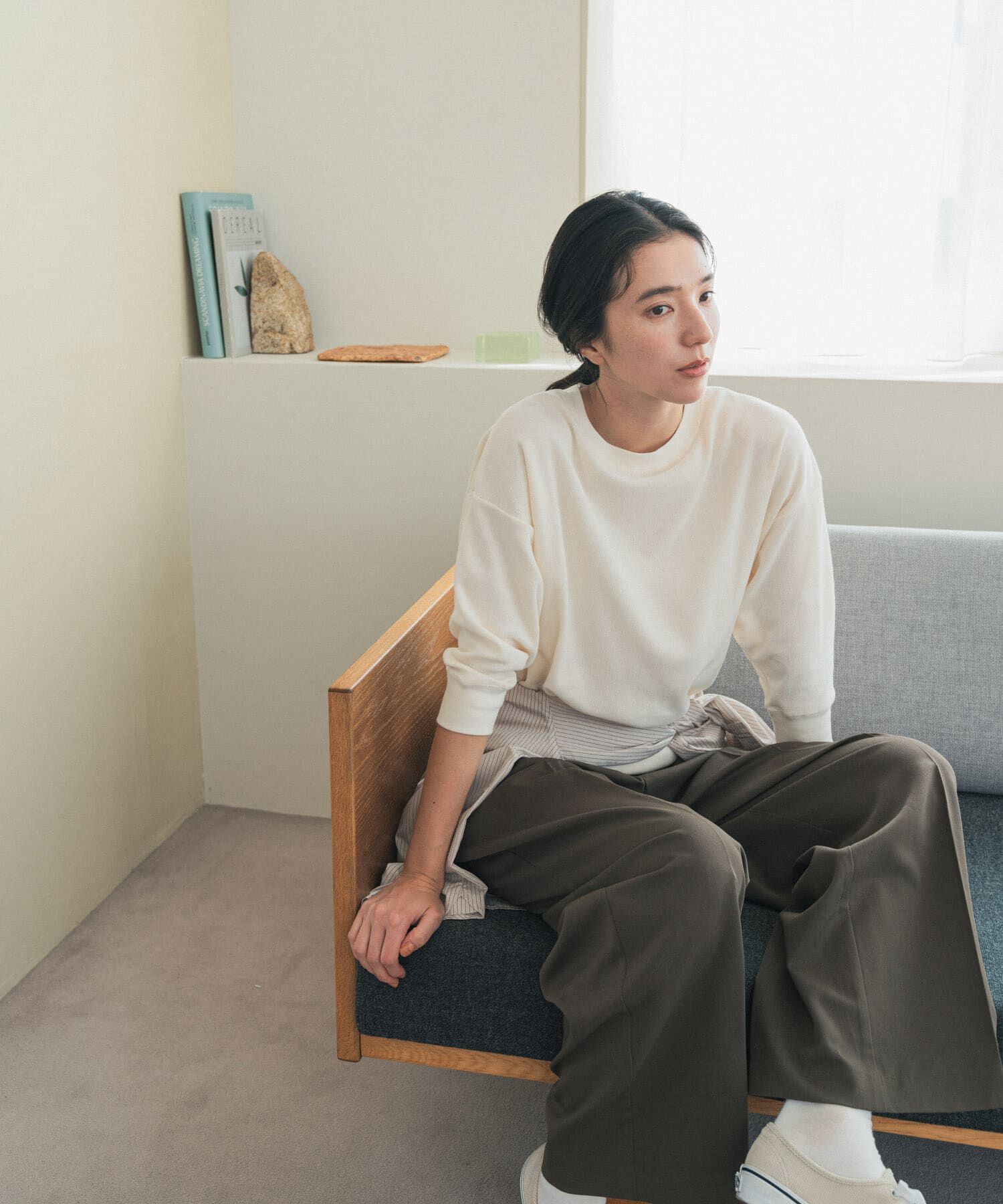 URBAN RESEARCH DOORS「ライトタックフライスハーフスリーブプルオーバー」|Tシャツ・カットソー|