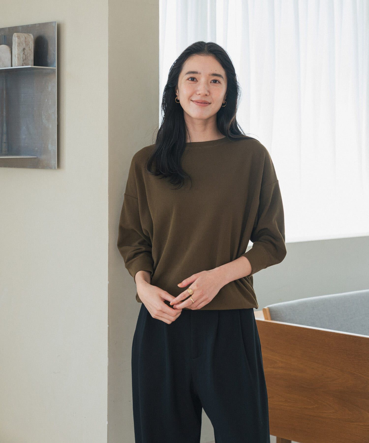 URBAN RESEARCH DOORS「ライトタックフライスハーフスリーブプルオーバー」|Tシャツ・カットソー|