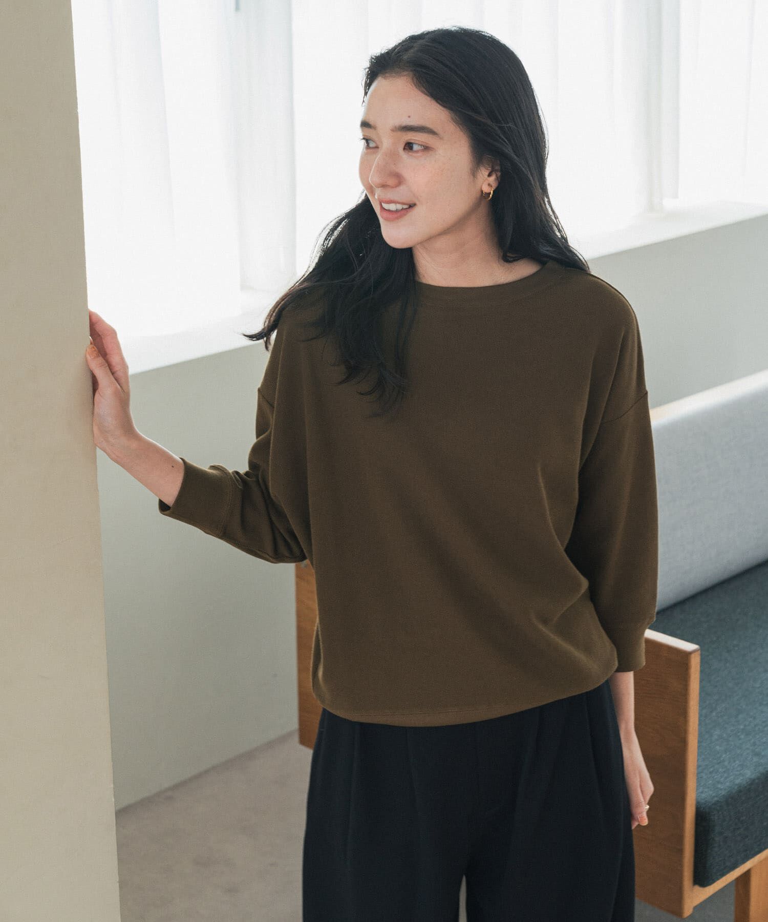 URBAN RESEARCH DOORS「ライトタックフライスハーフスリーブプルオーバー」|Tシャツ・カットソー|