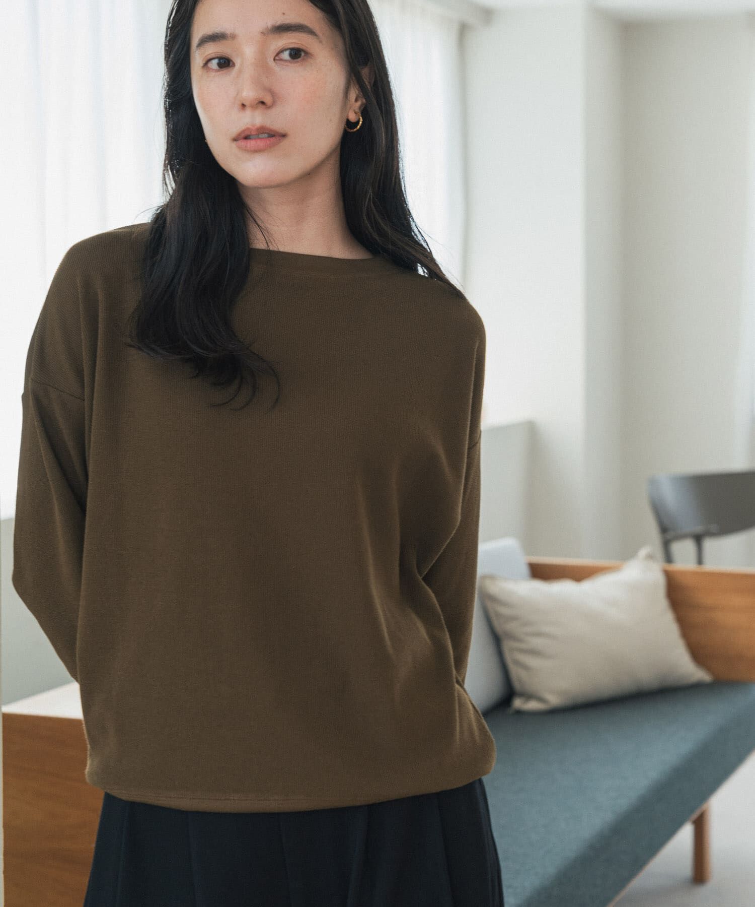 URBAN RESEARCH DOORS「ライトタックフライスハーフスリーブプルオーバー」|Tシャツ・カットソー|