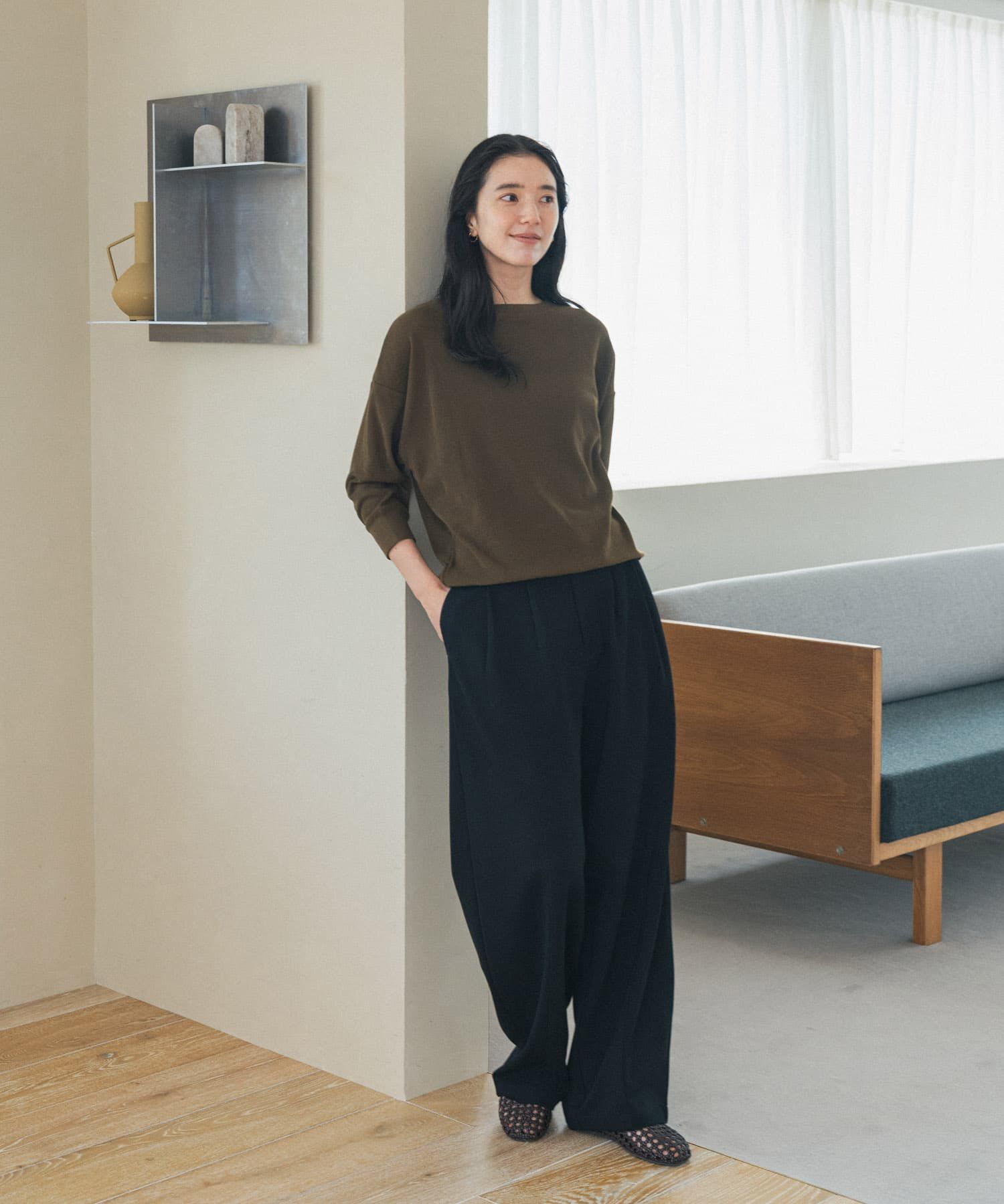 URBAN RESEARCH DOORS「ライトタックフライスハーフスリーブプルオーバー」|Tシャツ・カットソー|