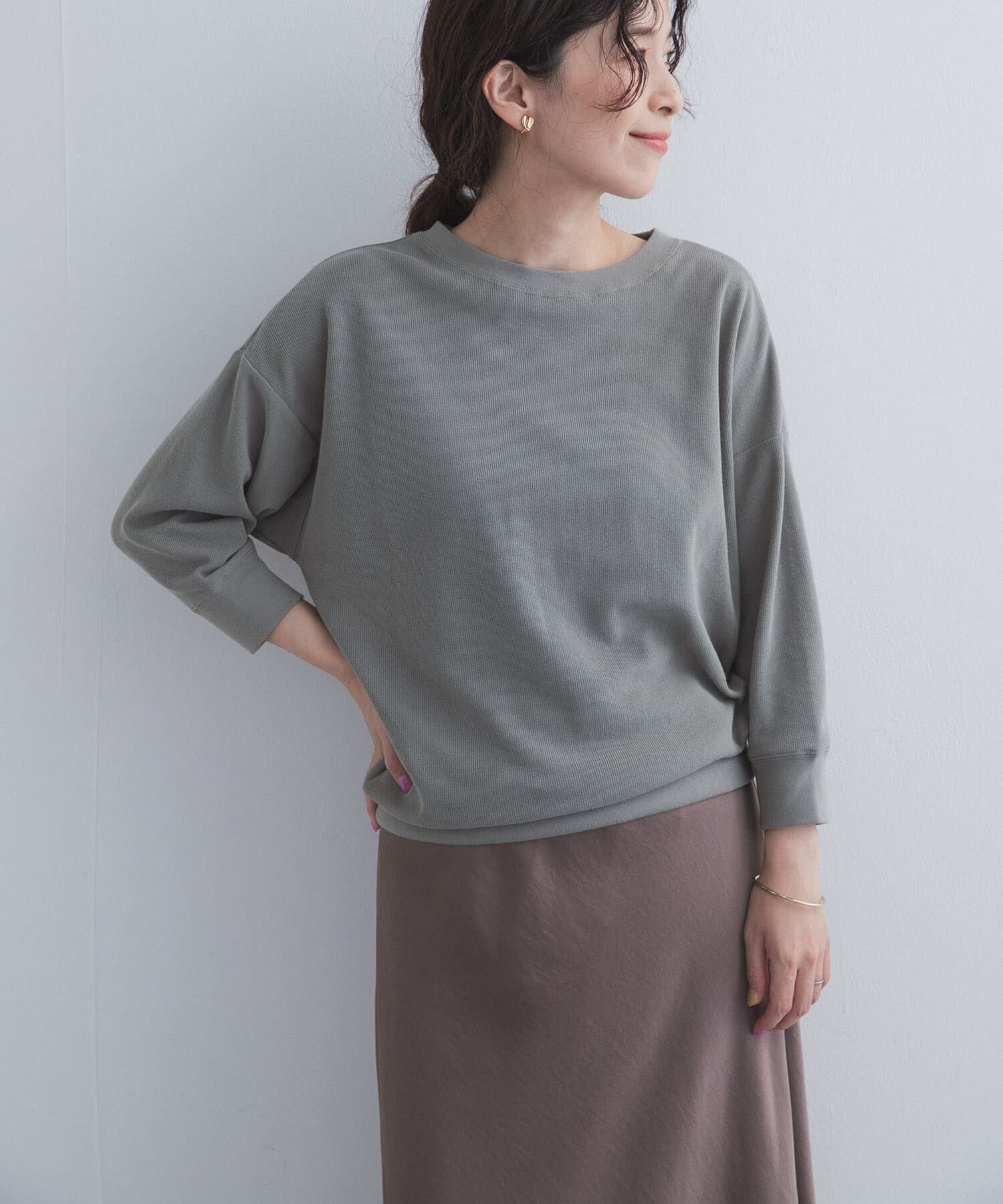 URBAN RESEARCH DOORS「ライトタックフライスハーフスリーブプルオーバー」|Tシャツ・カットソー|
