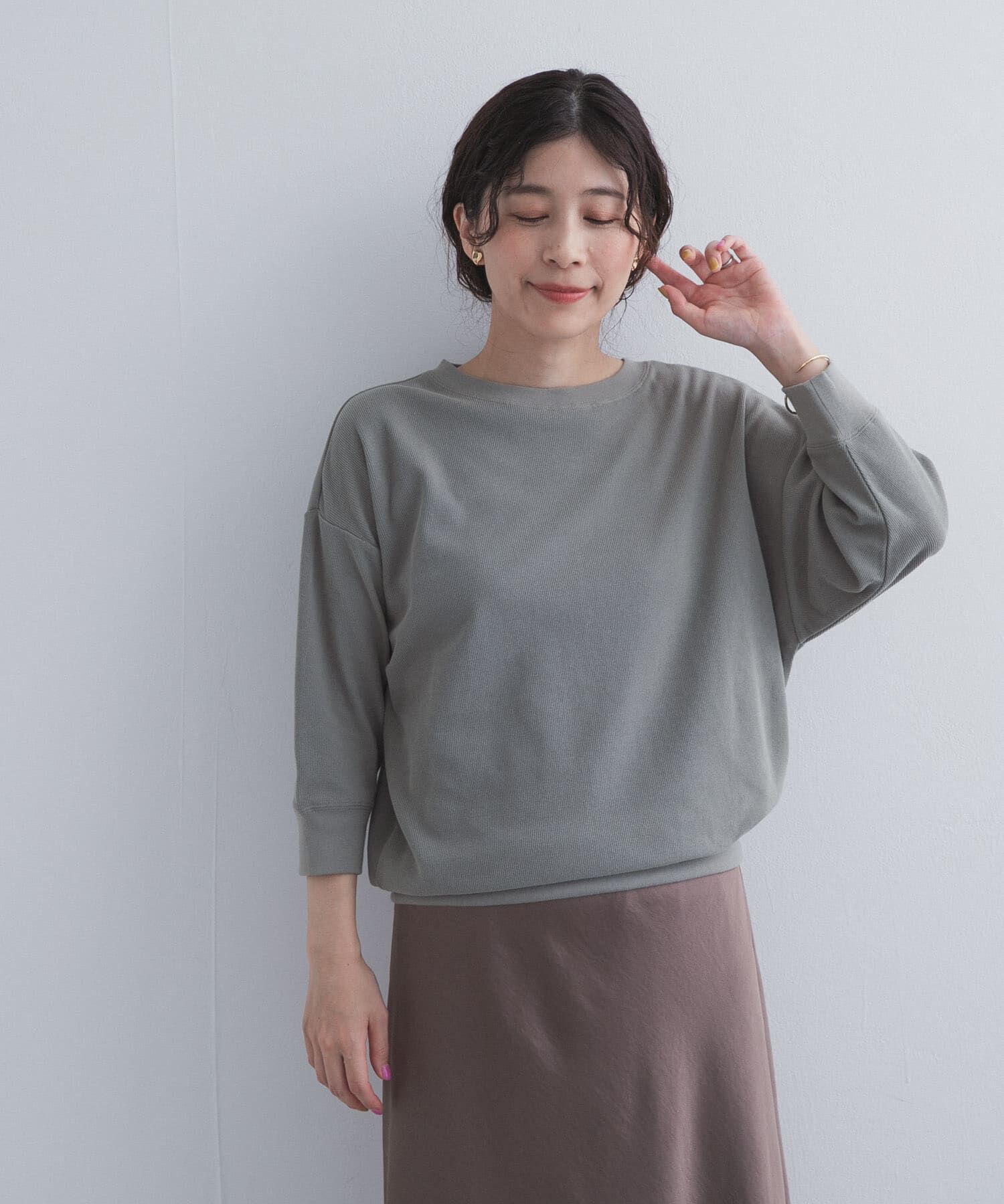 URBAN RESEARCH DOORS「ライトタックフライスハーフスリーブプルオーバー」|Tシャツ・カットソー|