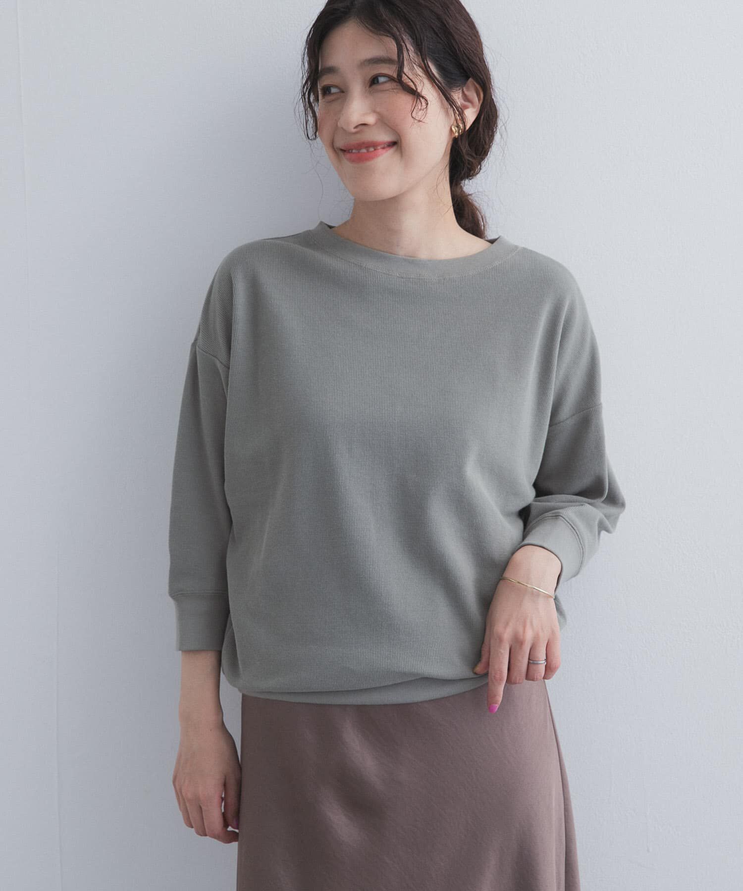 URBAN RESEARCH DOORS「ライトタックフライスハーフスリーブプルオーバー」|Tシャツ・カットソー|