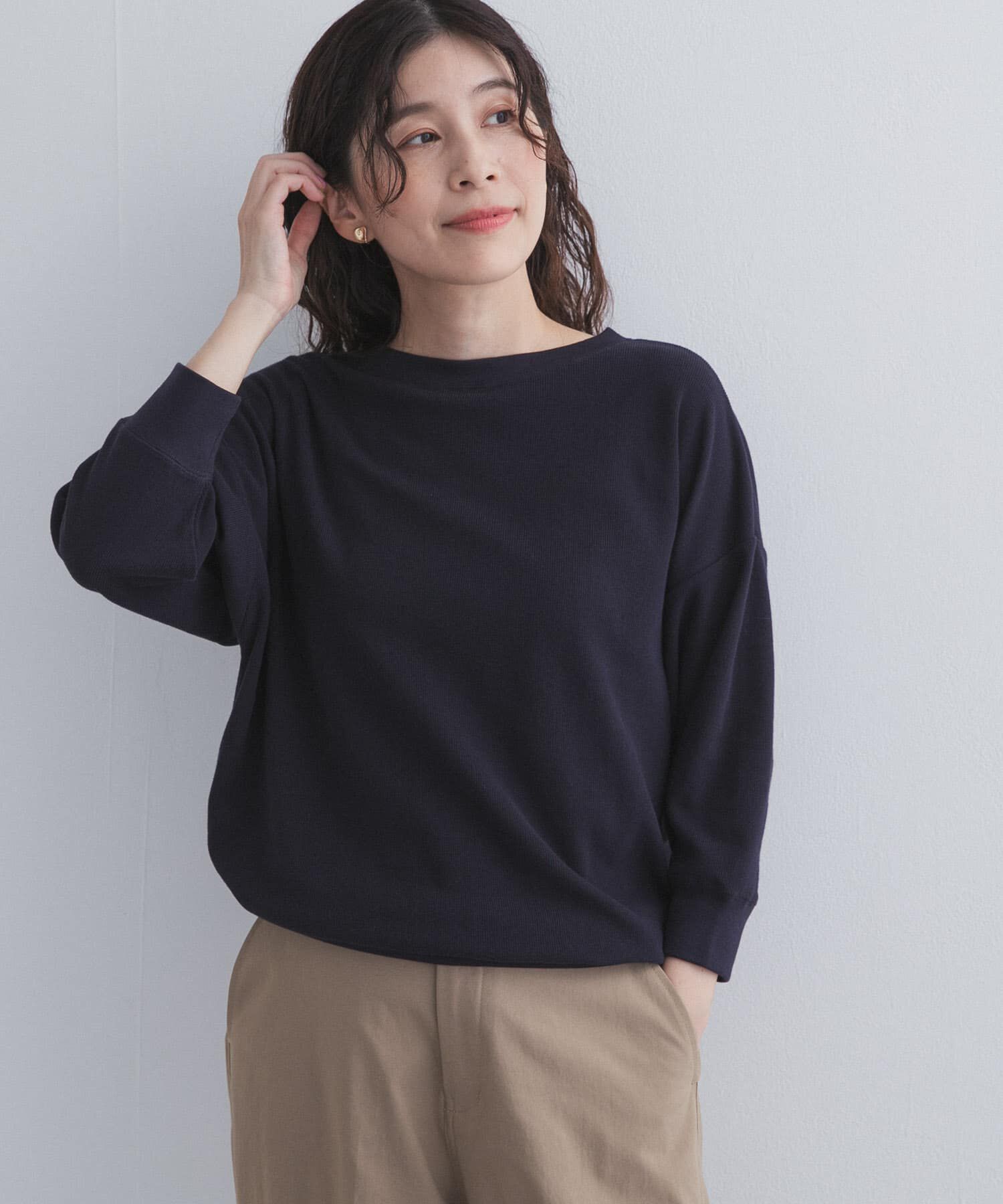 URBAN RESEARCH DOORS「ライトタックフライスハーフスリーブプルオーバー」|Tシャツ・カットソー|