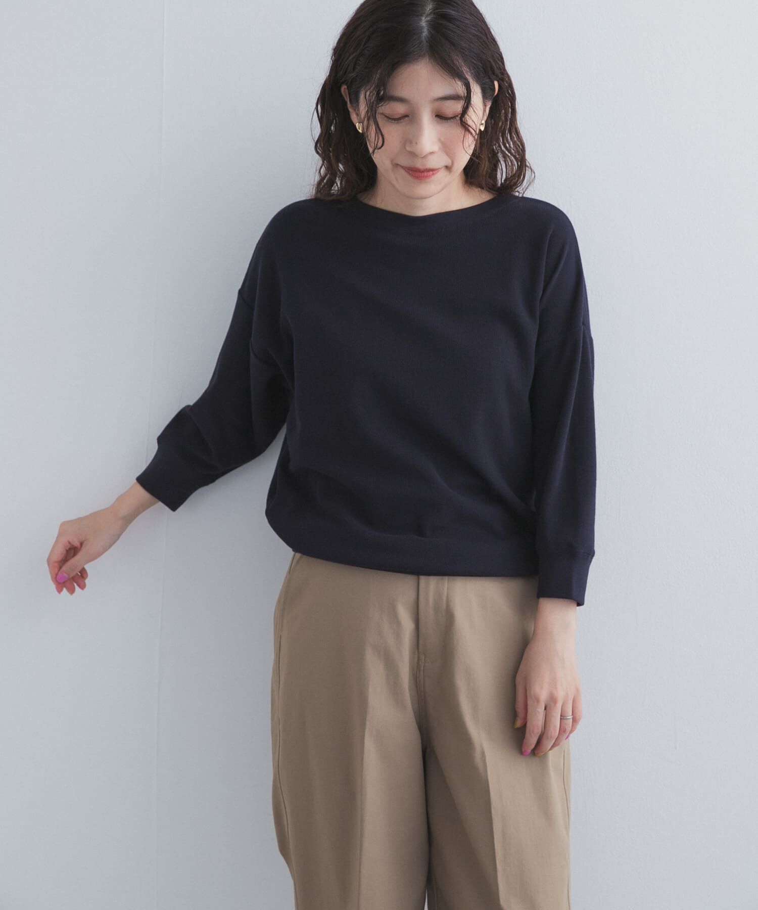 URBAN RESEARCH DOORS「ライトタックフライスハーフスリーブプルオーバー」|Tシャツ・カットソー|