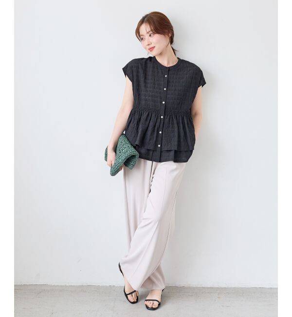 「シアーチェックペプラムブラウス」|シャツ・ブラウス|