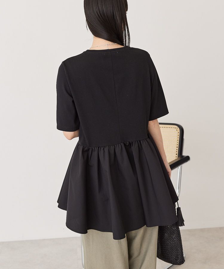 AMERICAN HOLIC「布帛切替ペプラム半袖プルオーバー」|Tシャツ・カットソー|