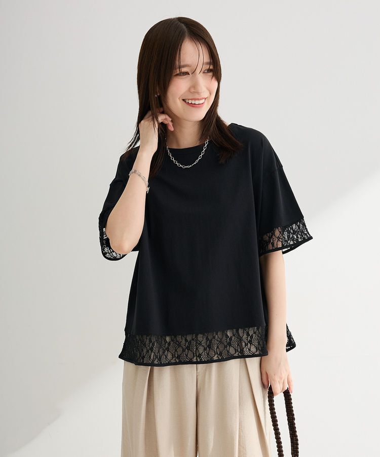 Green Parks「【適ON】持続冷感 ドッキングプルオーバー」|Tシャツ・カットソー|Black