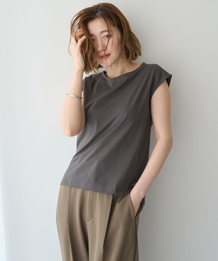 YECCA VECCA「【尾崎紗代子さん着用】<2点SET>刺繍メッシュキャミセットコットンTee」|Tシャツ・カットソー|