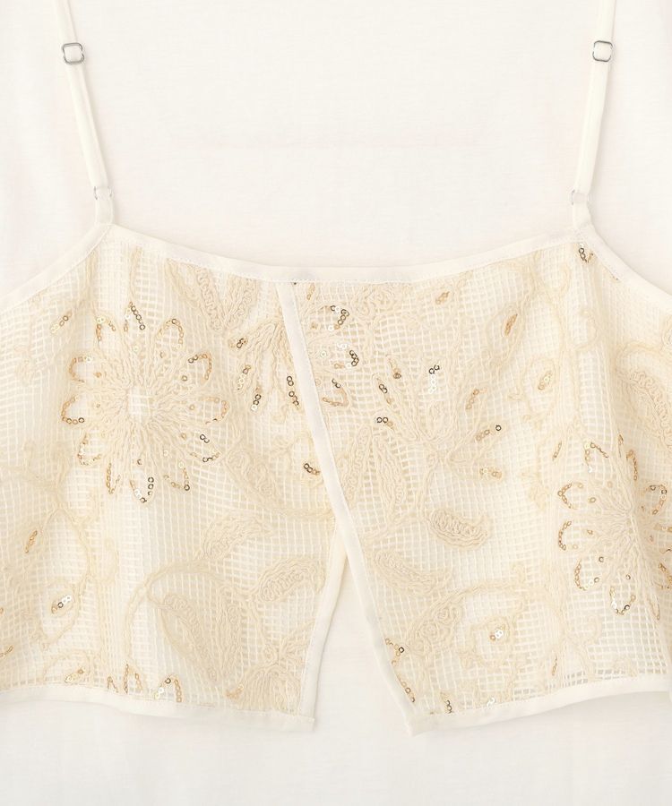 YECCA VECCA「【尾崎紗代子さん着用】<2点SET>刺繍メッシュキャミセットコットンTee」|Tシャツ・カットソー|
