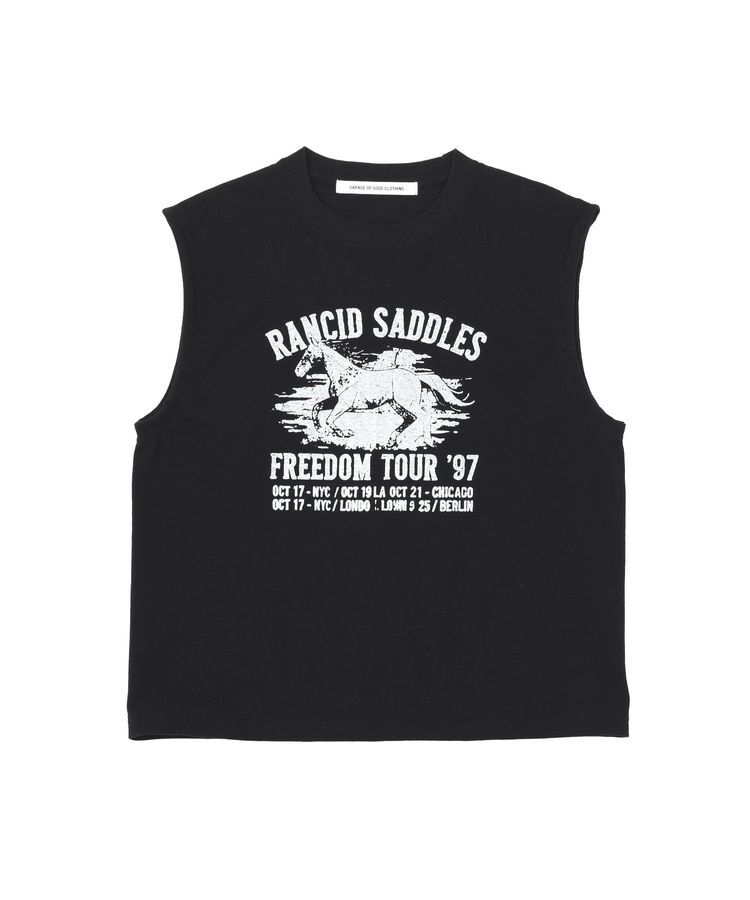 GARAGE OF GOOD CLOTHING「bandプリントノースリーブT」|Tシャツ・カットソー|Black